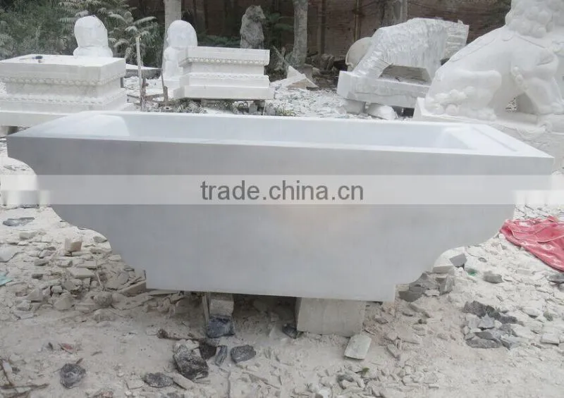 hand carved marble stone bathtub for garden decoration
