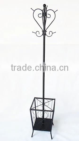 RH-4737 Multifunctional metal standing coat rack with umbrella holder hat clothes coat rack