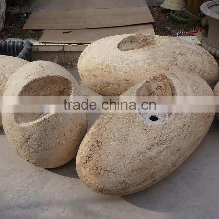 Large stone egg flowerpot