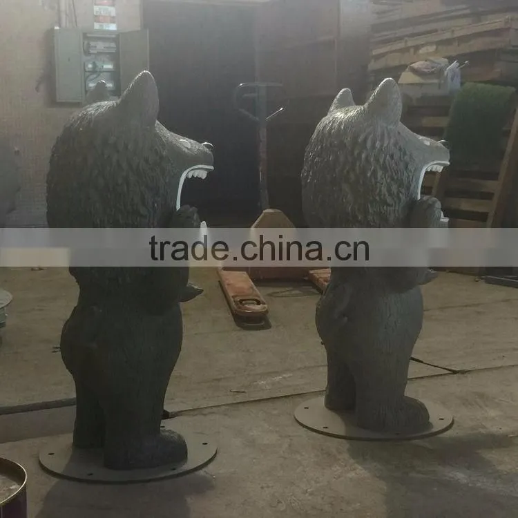 Fiberglass wolf statue figure