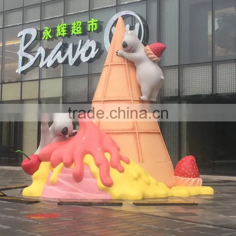 Fiberglass giant ice cream sculpture