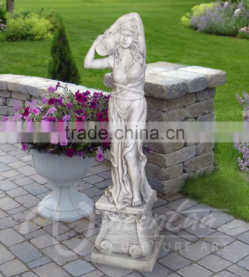 Western style garden decoration stone product marble women fountain statue
