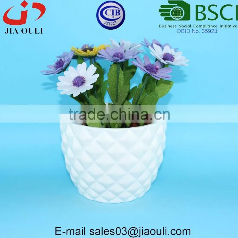 New color Marble design Ceramic planter pots square