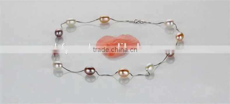 8-9mm rice freshwater pearl necklace and bracelet sets