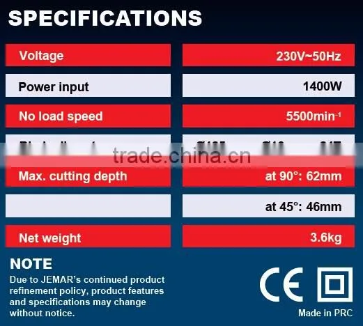 JCS1400 1400W 185mm Electric Circular Saw, wood cutting saw portable, wood hand saw