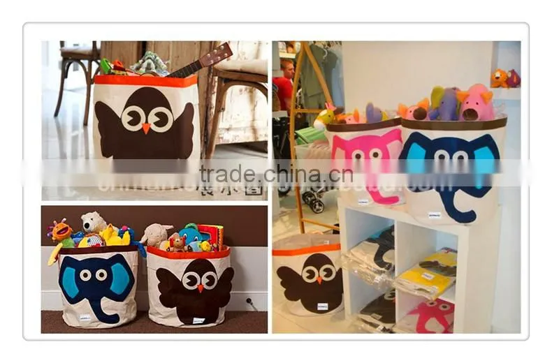 hot sale fabric storage basket with lovely animual printing ,you can put toys ,dirty clothes and so on as sundiries storage bag