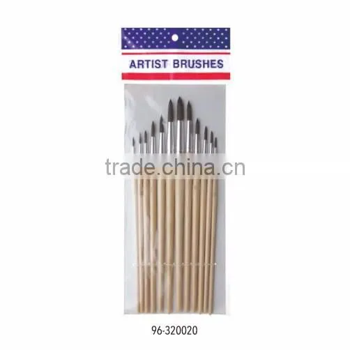 High-end 9Pcs/set Bicolor Synthetic Nylon Bristles Acrylic Watercolor Paintbrushes for Artists
