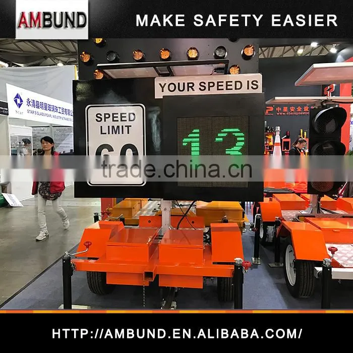 Compact Radar Speed Trailer Traffic Flashing Radar Speed Limit LED Signs
