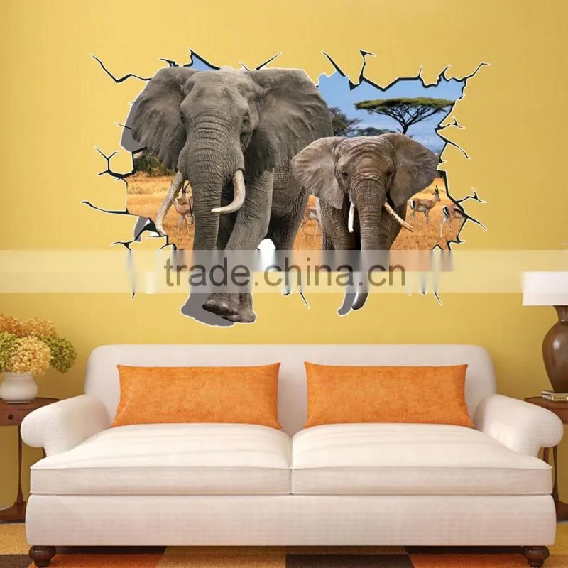 3D Cartoon Animal Art Wall Stickers Goods Home Decor