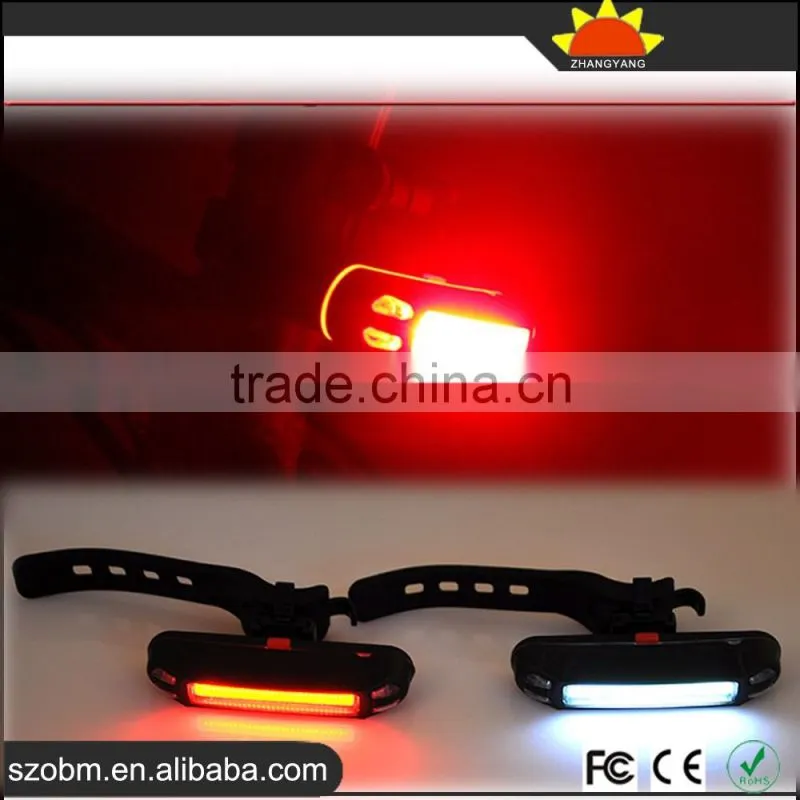 New arrival 3 Mode RED/White Light LED Bicycle Safety Front/Tail Light set with USB charger