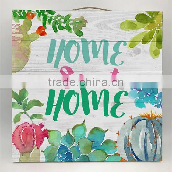 2017 New fashion design spring home aweet home saying sing wood plaque