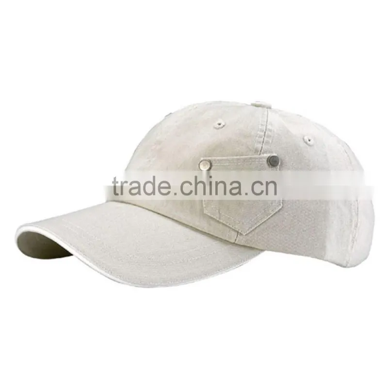 Blank Washed Denim Dad Cap And Lighter Pouch On The Side