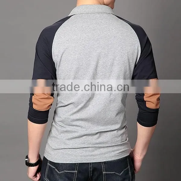 two-tone men Long sleeve polo shirts wholesale china