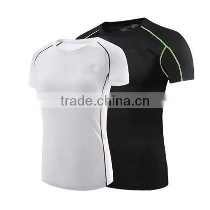 100% polyester Men fake V-neck cycling gym t-shirt custom dry fit t-shirt