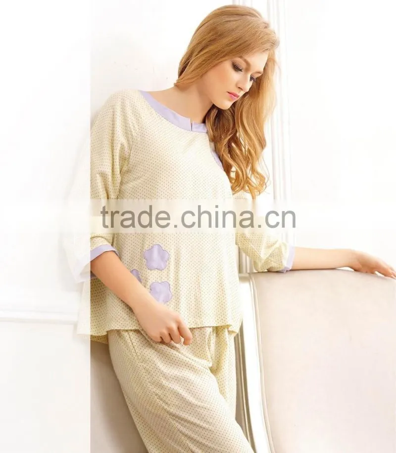 Fashion woman clothing set for spring pajama set woman