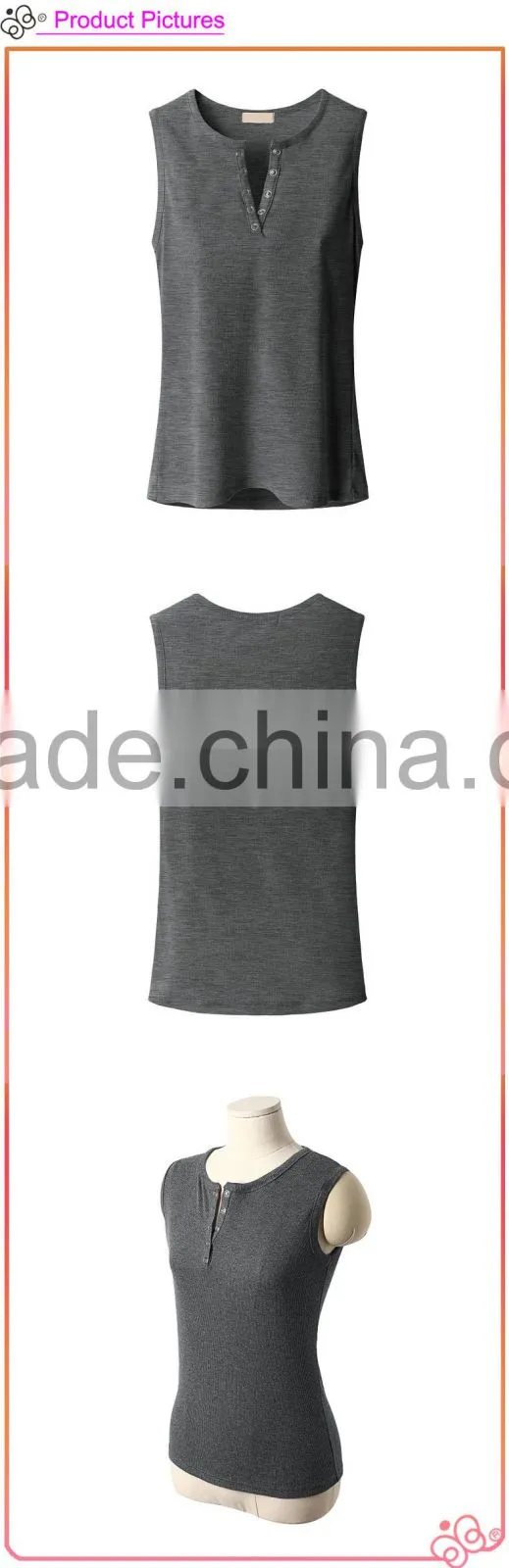 sleeveless 100%cotton elegant single jersey ladies tops