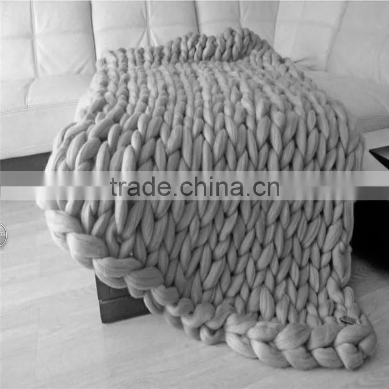 2017 Knitted Wool Blend Blanket Air Conditioning Leisure Chunky Blanket Kniting Blanket