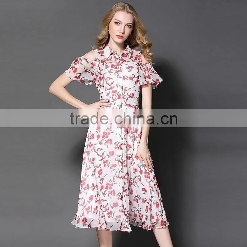 Maxnegio long chiffon sexy keyhole print floral casual dress