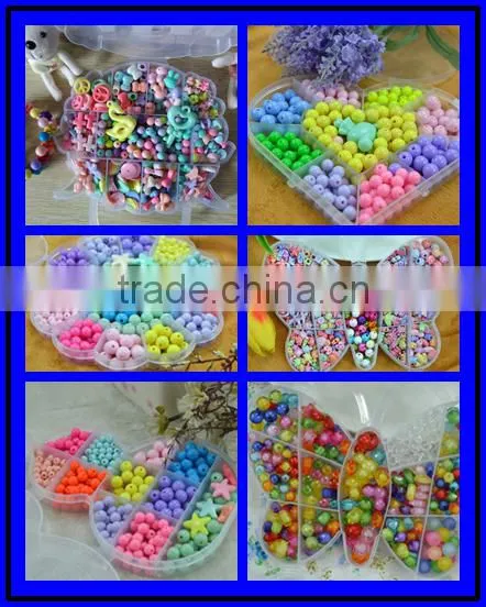 DIY cartoon jewelry beads in transparent box children DIY jewelry accessories little girl toys gift