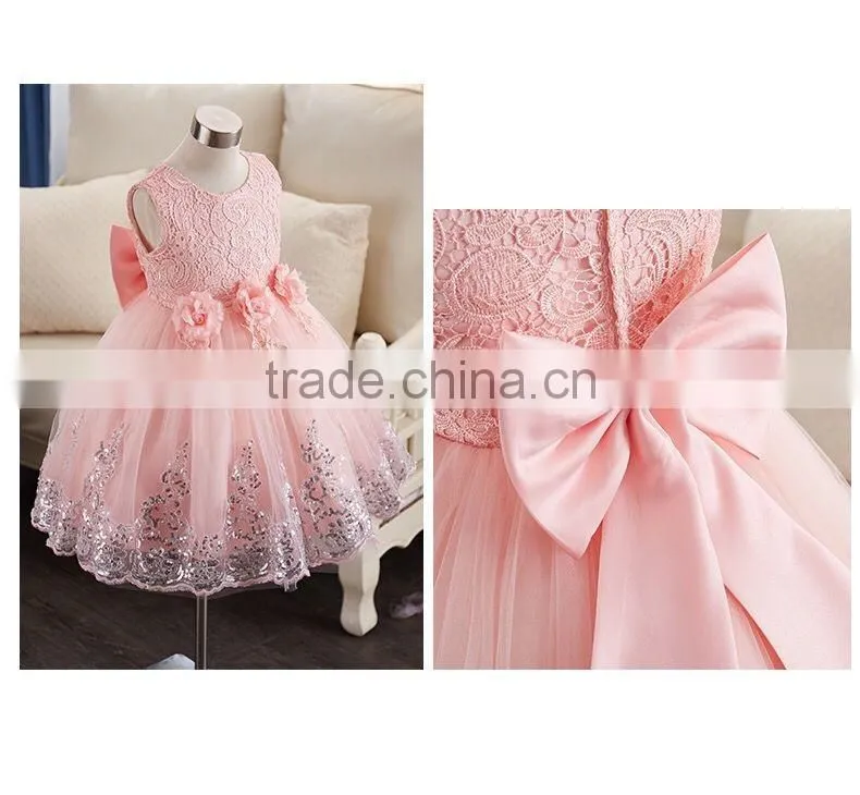Cheap Vietnam Girls fancy dress pink princess party dresses flower shining Performance girls Fluffy dress
