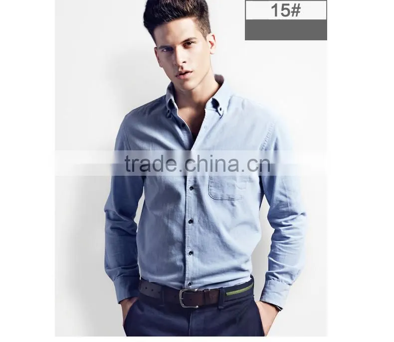 2016 Spring & Autumn series fashion corduroy mens shirt for pink color