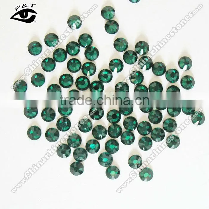 Flat back MC machine cut rhinestones ss16 emerald green for clothing shoes