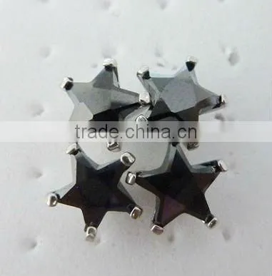 wholesale and classic stainless steel ear pin with clear Zircon