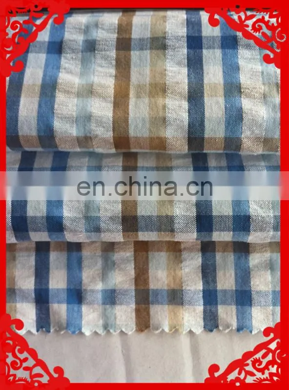 2014 fashion latest new Italy seersucker design pattern green 100% cotton yarn dyed CHEAPEST seersucker check fabric