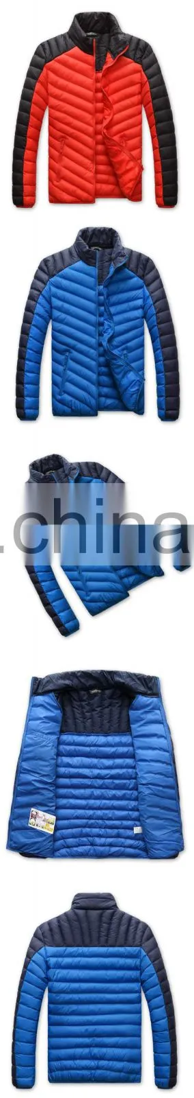 Male Warm Sports Wear Costumes Winter Coat Thin Down Jacket