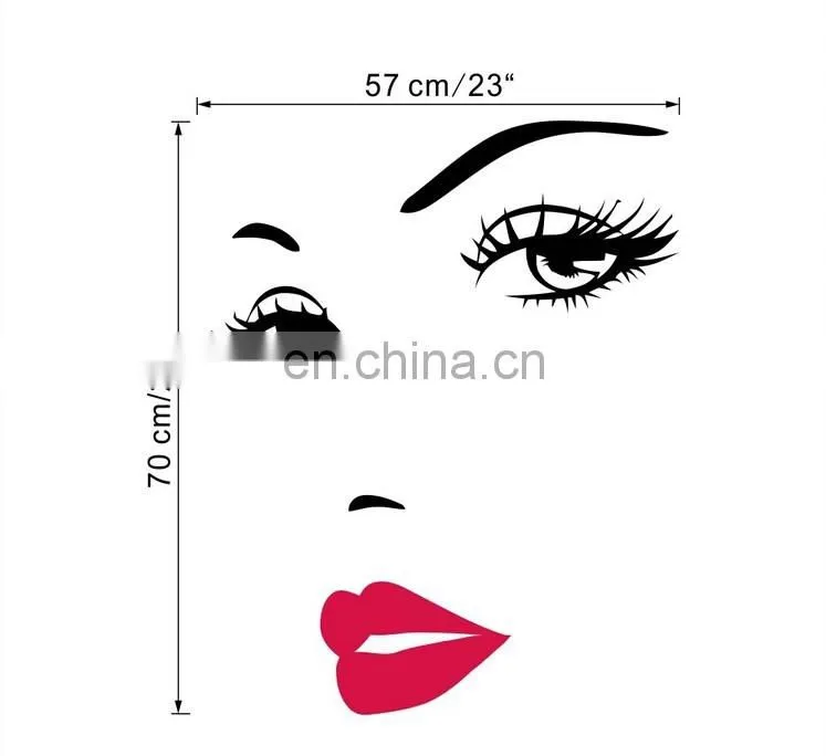 Hot Sale Beutiful Face PVC Wall/Window Sticker Home Decoration