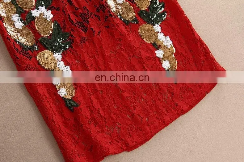 High quality midi lace dress, oem women clothing factory dress