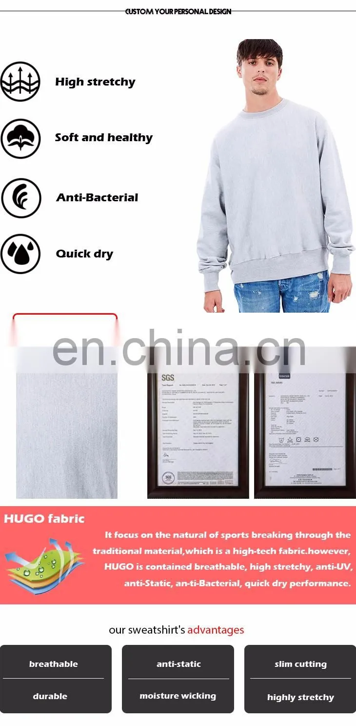 raglan sleeve pullover fashion plain 100 polyester slim fit wholesale crewneck sweatshirt men