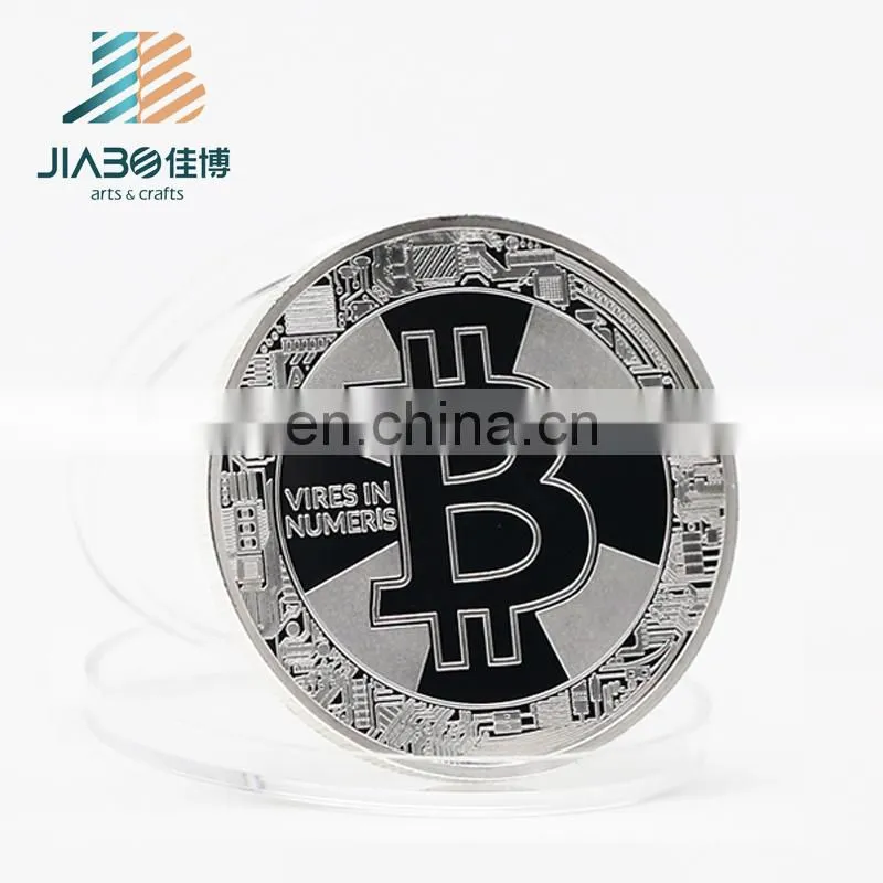 Custom design gold silver copper plating metal challenge coin Bitcoin promotion coin