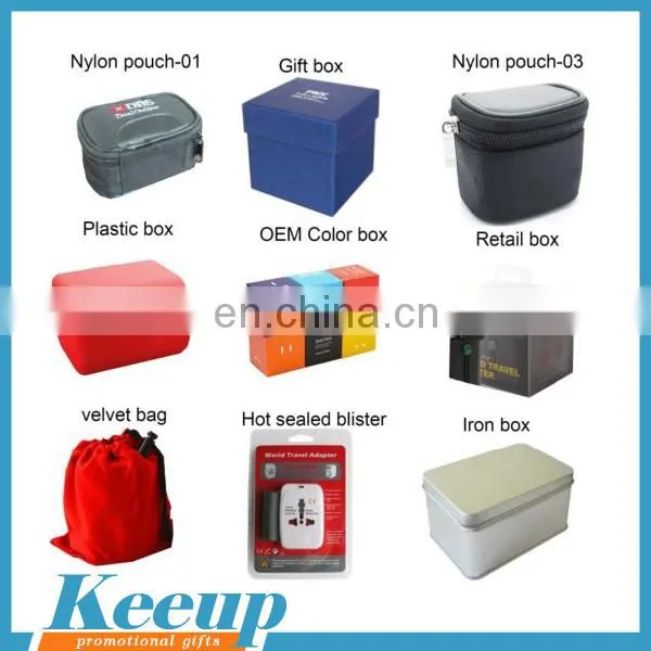 Promotional cheap universal travel adapter with USB port