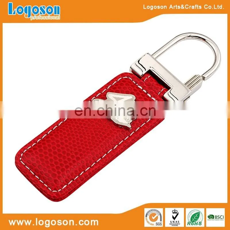 New design handmade keychain red leather key rings