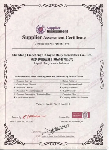 Supplier Assessment Certification