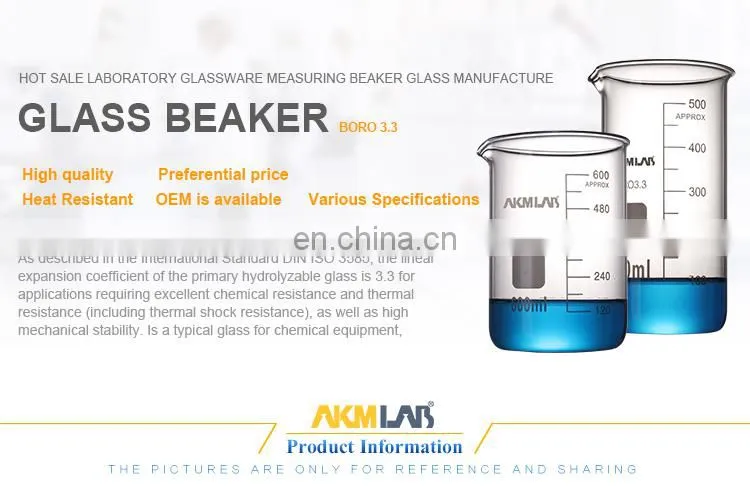 AKMLAB Glassware Pyrex 500ml Glass Beaker For Lab