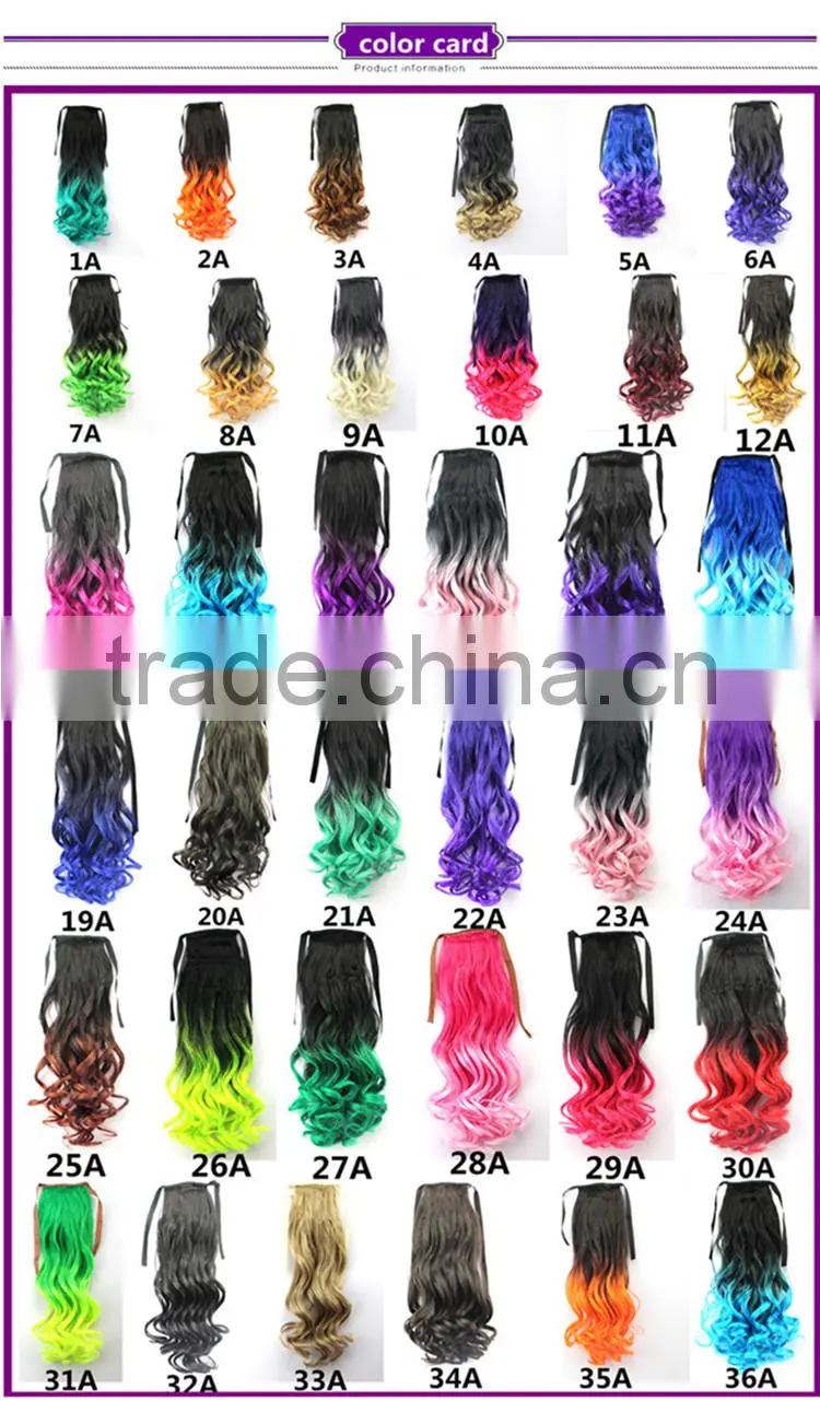 two tone synthetic curly hair band ponytail