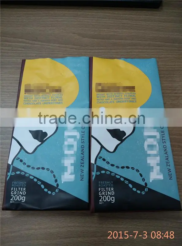 Side Gusset Plastic Lamination Foil Coffee Bags with De-gassing Valve