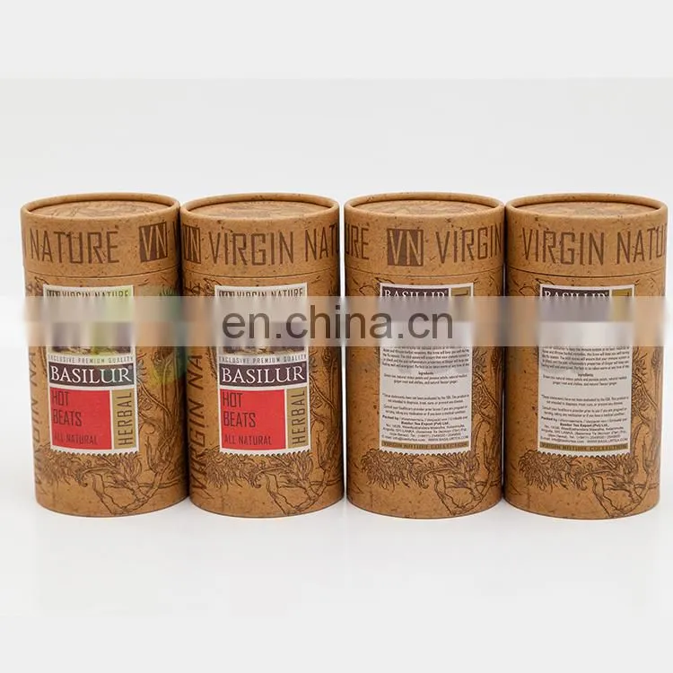 Wholesale Custom Kraft paper tube tea canisters herb nature packaging
