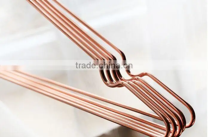 hot sale wide shoulder copper metal wire hanger for coat