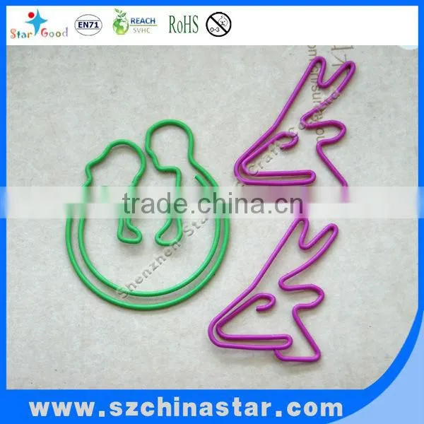 Fancy shapes PET coated paper clip in plastic box