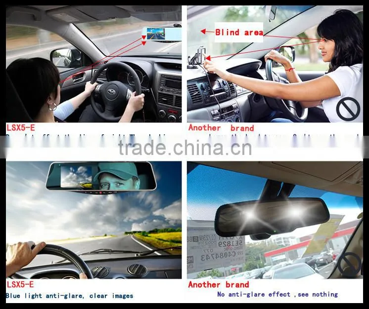 5 inch ultra-thin car rearview mirror camera dvr