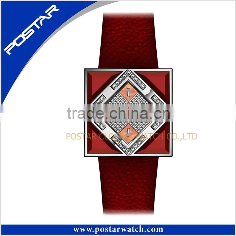High Quality Design Your Fashion Leather Watch Japan Movt Quartz Watch Stainless Steel Bezel