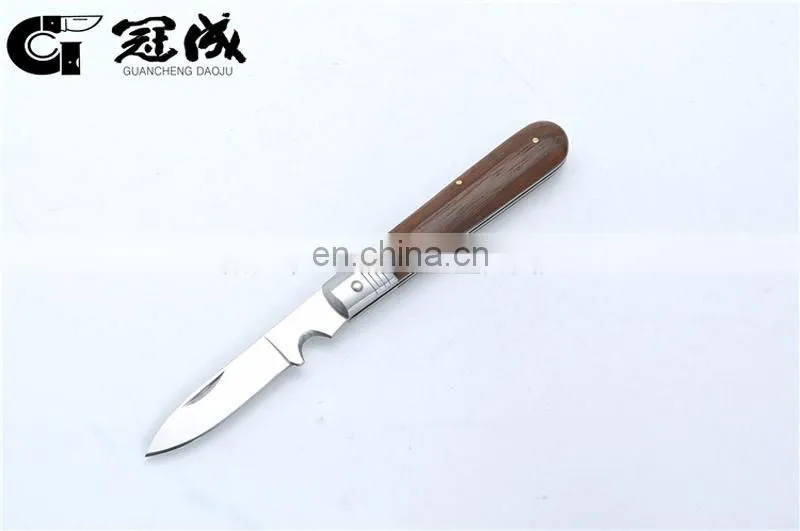 Wood handle knife 420 stainless steel blade with steel bolster and wooden folding knives Utility Elpocket knife multi tool