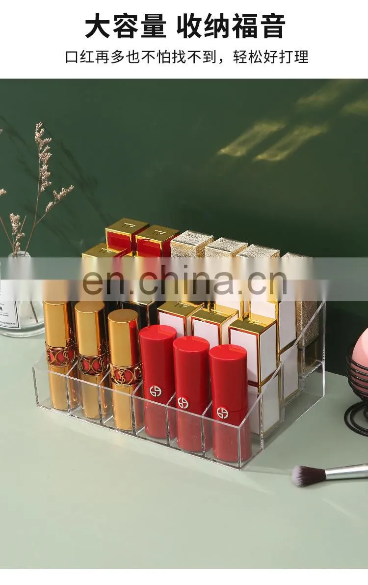 9/24/36/40 Grid Lipstick Box Acrylic Makeup Organizer Storage Box Lipstick Nail Polish Display Stand Holder Cosmetic Organizer