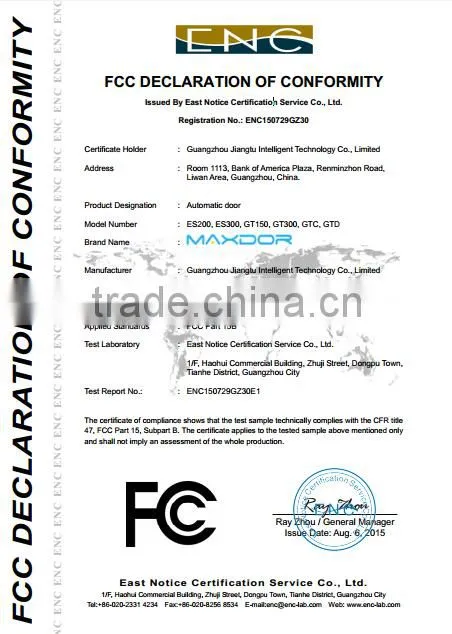 GT150 Maxdor commercial Automatic sliding glass doors