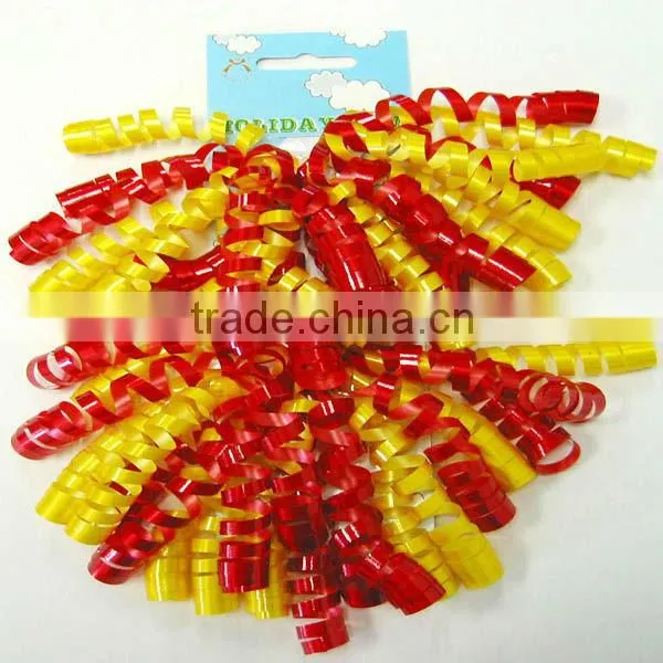 Wholesale High Quality Holiday Decoration Girls Curly Ribbon Bows IN Mixed Color with Clips