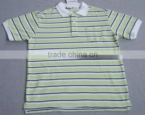 Hot sell!2013 100% polyester men striped polo shirt/mens polo collar striped t shirt