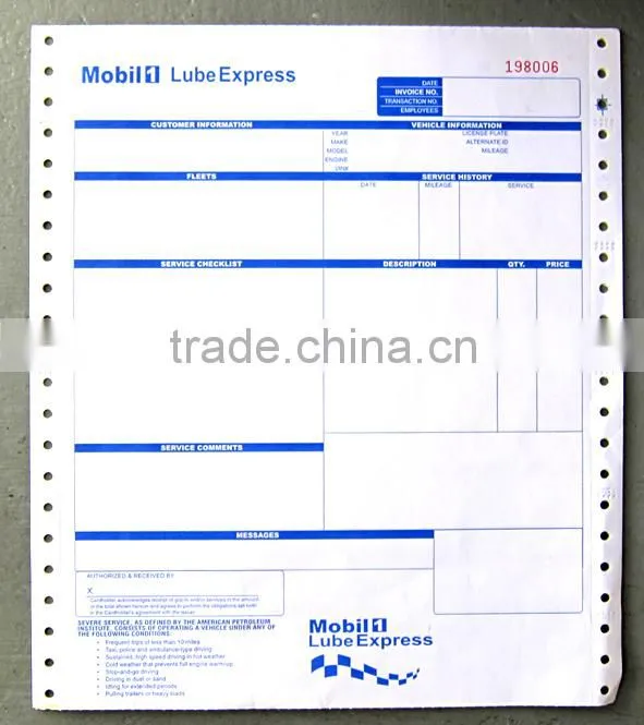 Printing Carbonless Computer Form Paper